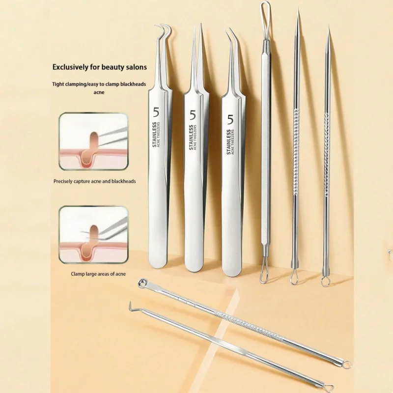 Mitesser Entferner Pickel Popper Tool Kit Akne Makel Pickel Extractor Nadel Gesichts Komedonen Clip Mitesser Pinzette Für Eingewachsene