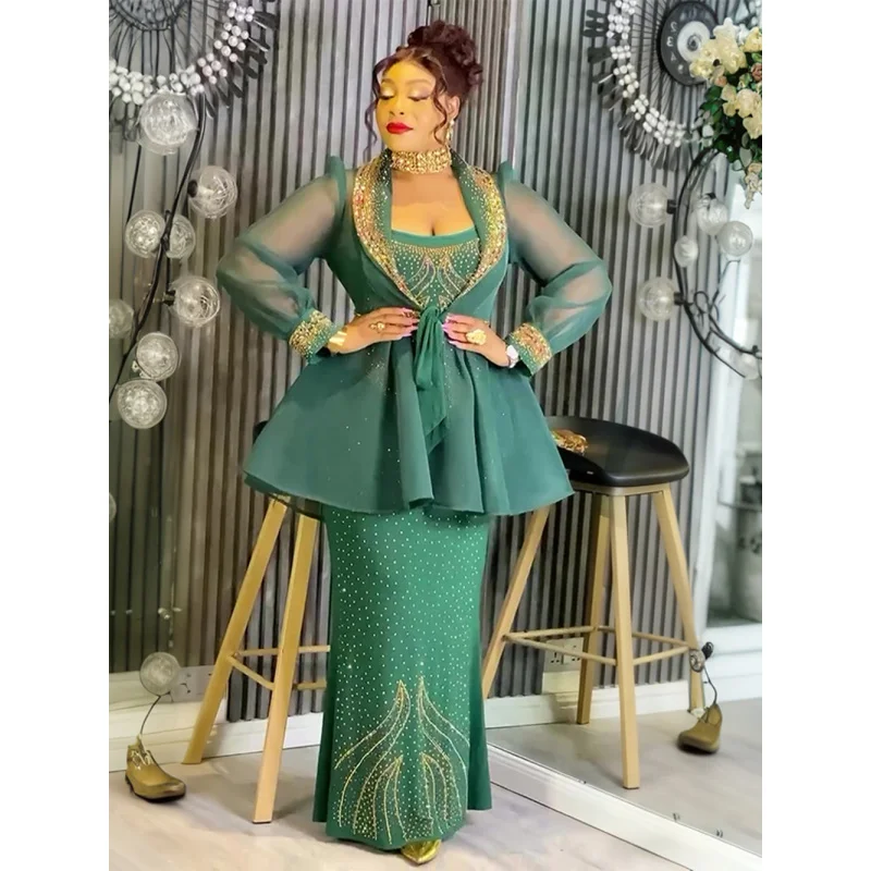 

Турецкие наряды: Африканская одежда, платья больших размеров для женщин, африканское платье с длинным рукавом, новая модная вечерняя длинная рокля 2025 года