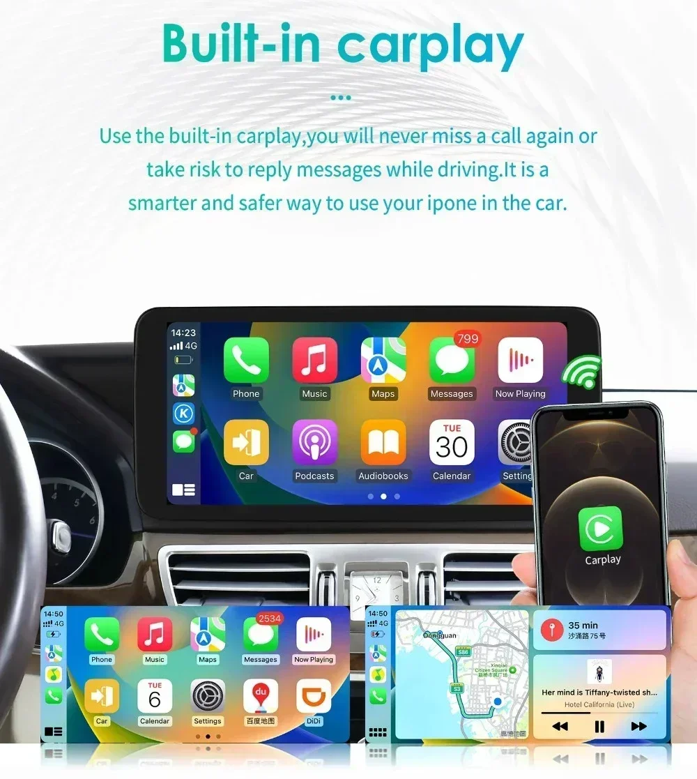 OSSURET Car Radio Android Screen for Mercedes Benz W212 S212 E200 E230 E260 E300 Carplay Car Stereo Multimedia Player GPS 8 Core