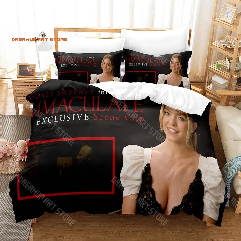 2026 3D Print Sydney Sweeney Immaculate Bedding Set Single Twin Full Queen King Size Bed Set Adult Boys Bedroom Duvetcover Sets