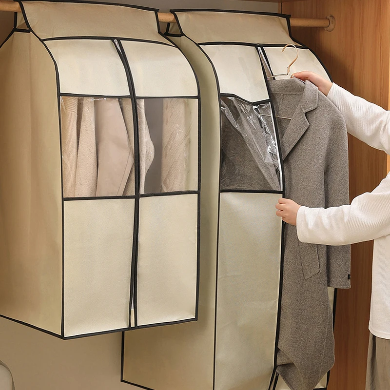 Breathable Large Gusseted Garment Bags for Hanging Clothes Suit Bags for Closet Storage Clothing Dust Cover for Coats Dresses