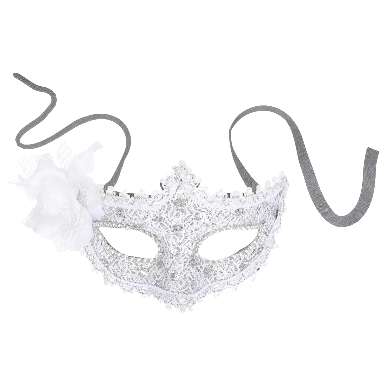 Mask Clothing Carnival Miss Masquerade Eye Cover White Rhinestones 2000X1100X700CM Plastic Women Cosplay Decorative Party