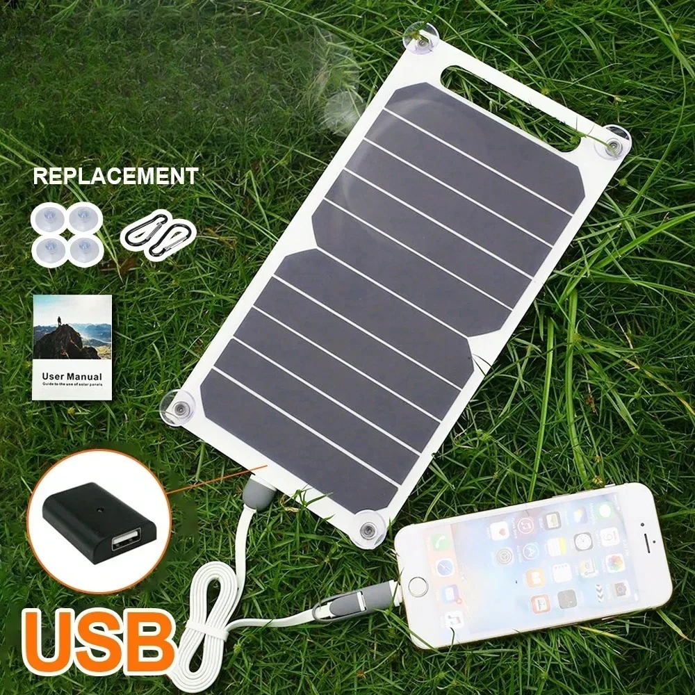 5V 6W Portable Solar Panel USB Charger Monocrystalline Foldable Waterproof For Phone Power Bank Outdoor Camping