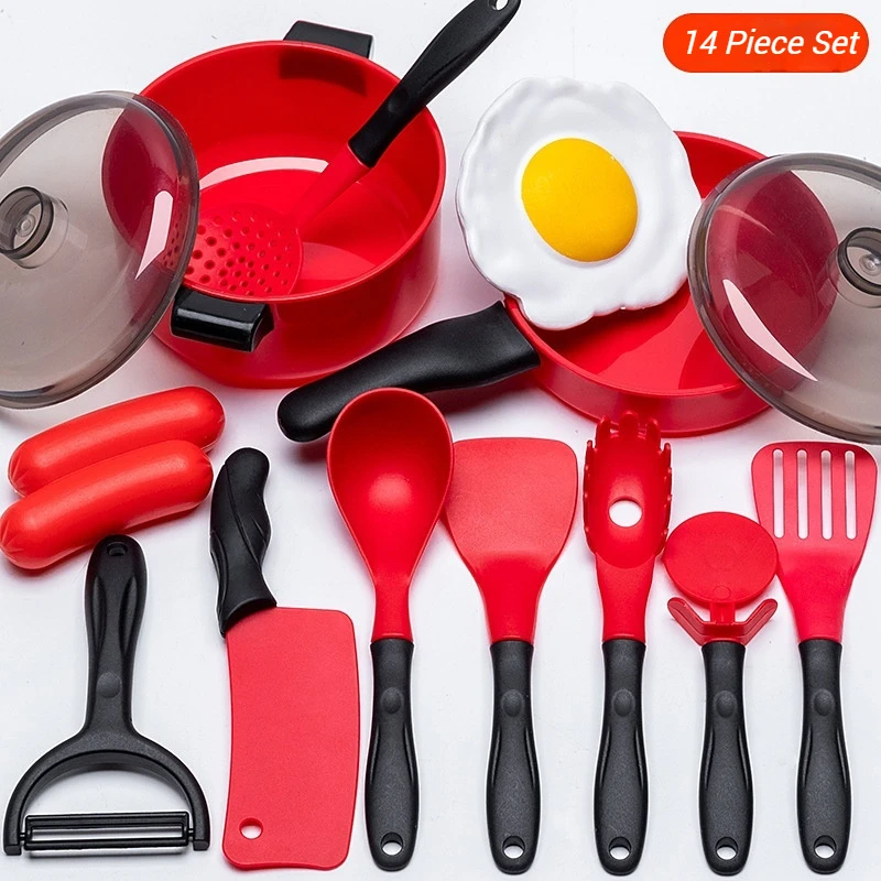 Mini ensemble de jouets de cuisine pour enfants: cuisinière à Induction de Simulation, ustensiles de cuisine et de frire, jouets ménagers, ensemble complet