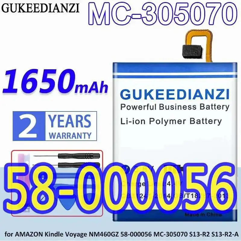 

Tablet Battery 1650mAh Stable For Amazon Kindle Voyage NM460GZ 58-000056 MC-305070 S13-R2 S13-R2-A