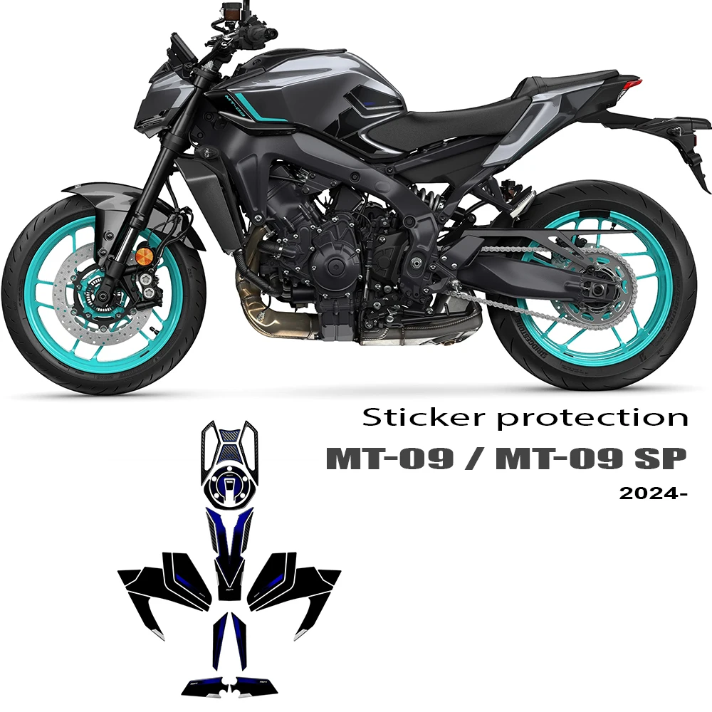 

3D защитная наклейка из смолы для MT 09 SP 2024 2025, комплект наклеек на топливный бак мотоцикла, водонепроницаемый