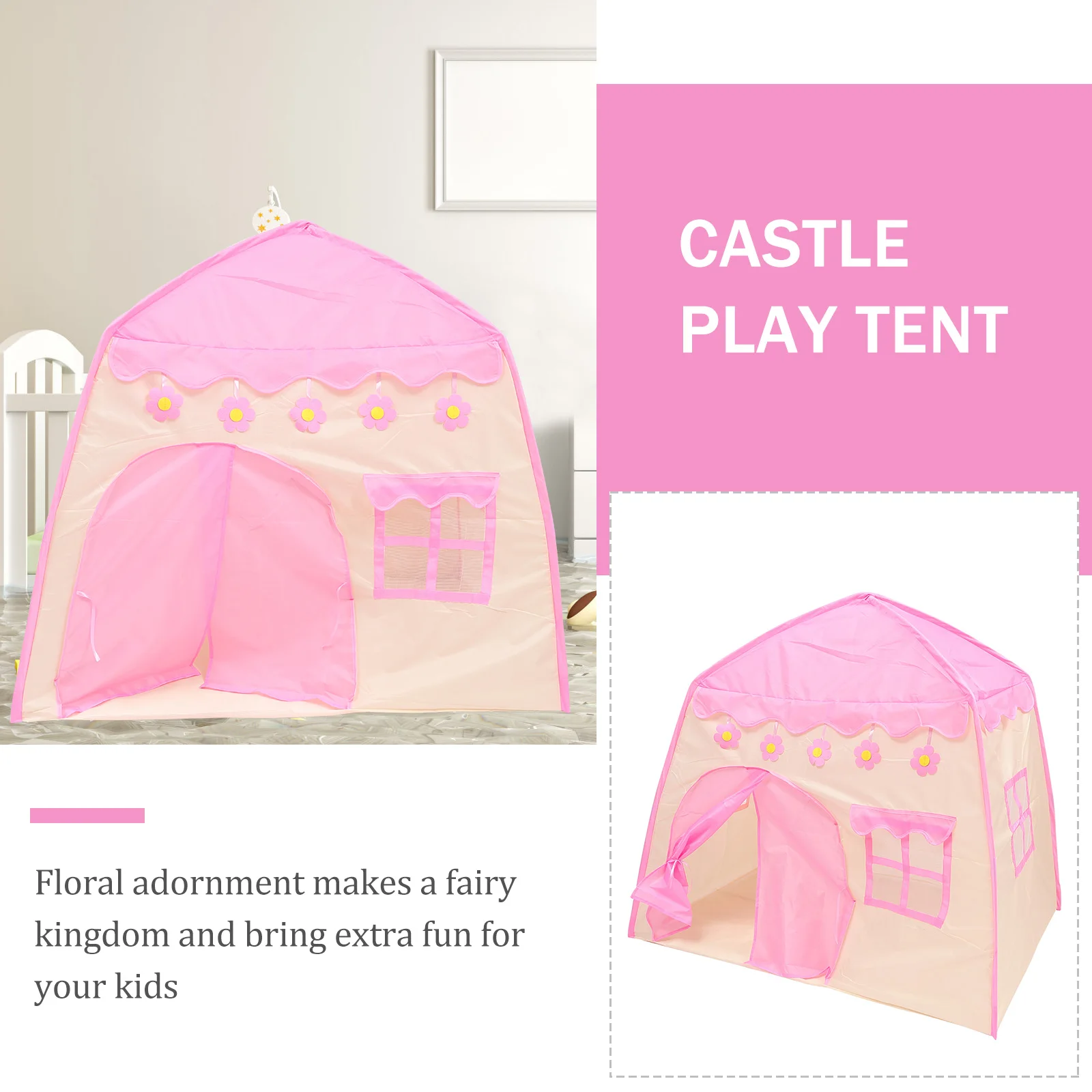 Kleine Kinderspielhauszelte für Jungen und Sitzschloss Kleinkind drinnen mit Prinzessin