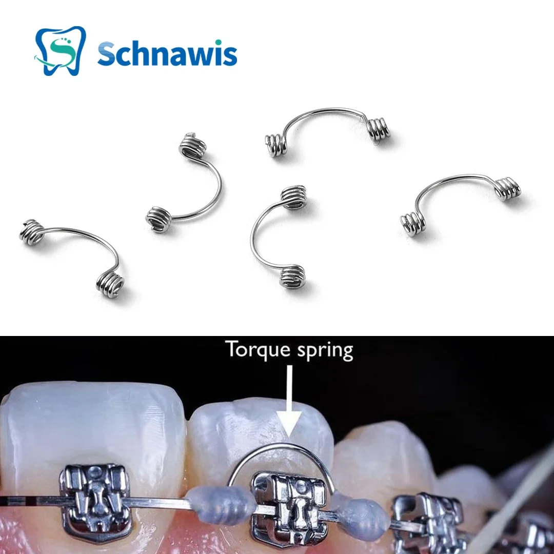 10 pçs/saco mola de torque dental ortodôntica mola de torque anterior auxiliar de torque warren primavera para suporte arco