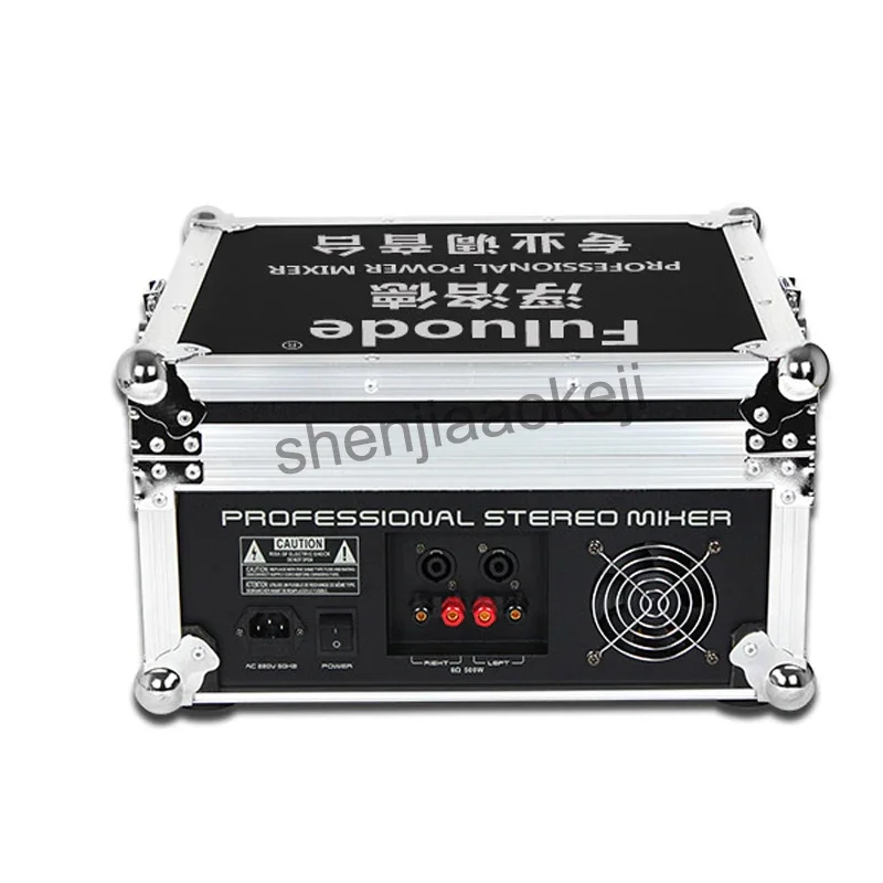 Mezclador de potencia profesional, mezclador profesional LCD Dual de alta potencia con gabinete de escenario, efecto de reverberación Bluetooth, 220V, 1800w