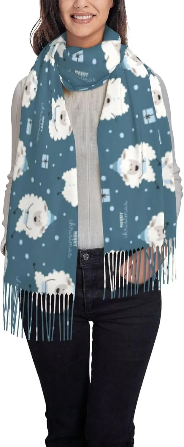 Christmas Sheep Print Scarves For Women Gifts Blanket Scarf Scarves Oversized Wrap Shawl Gift