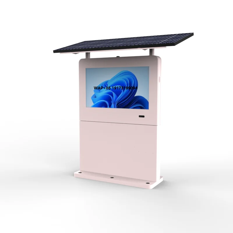 Solar Powered Outdoor Digital Signage 32 43 55 65 Inch Floor Standing LCD Advertising Display IP65 for Street