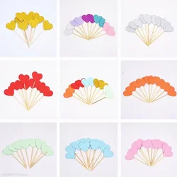 10pcs Mini Heart Star Cupcake Toppers Baby Shower Favors Birthday Cake Topper Decorating Picks Kids Wedding Party Decorations