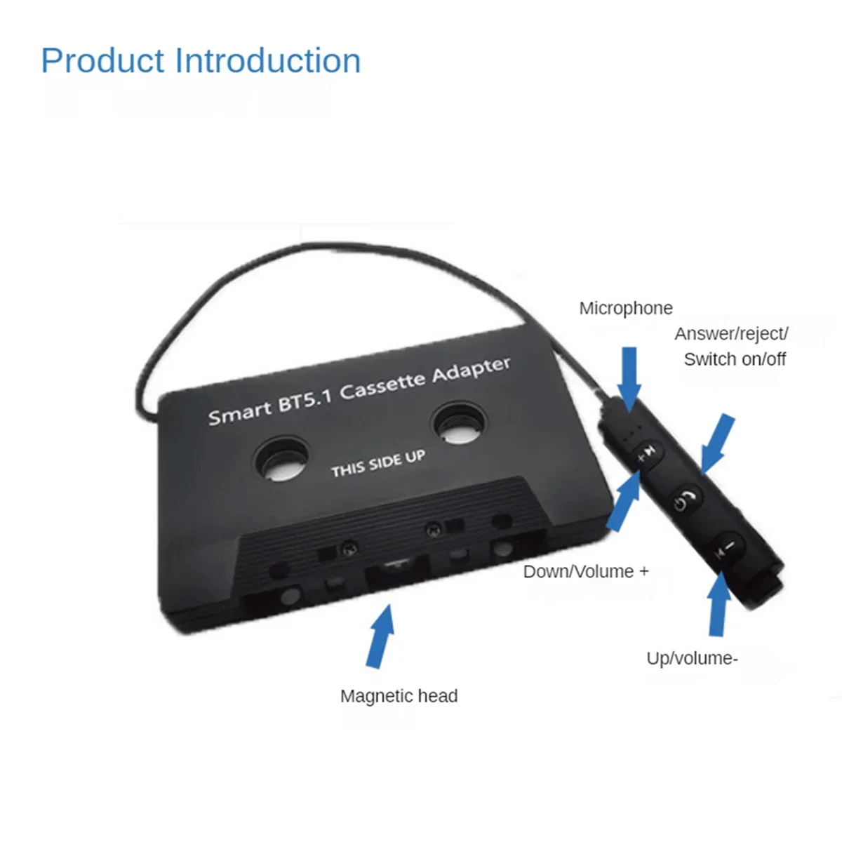 

Автомобильный аудио Bluetooth беспроводной кассетный приемник, Bluetooth 5.1 автомобильная аудио стереокассета автомобильная лента конвертер кассета редкая