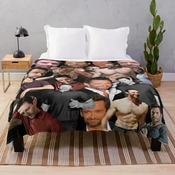 hugh jackman photo collage Throw Blanket Hairy Flannels Luxury Designer Luxury St Blankets