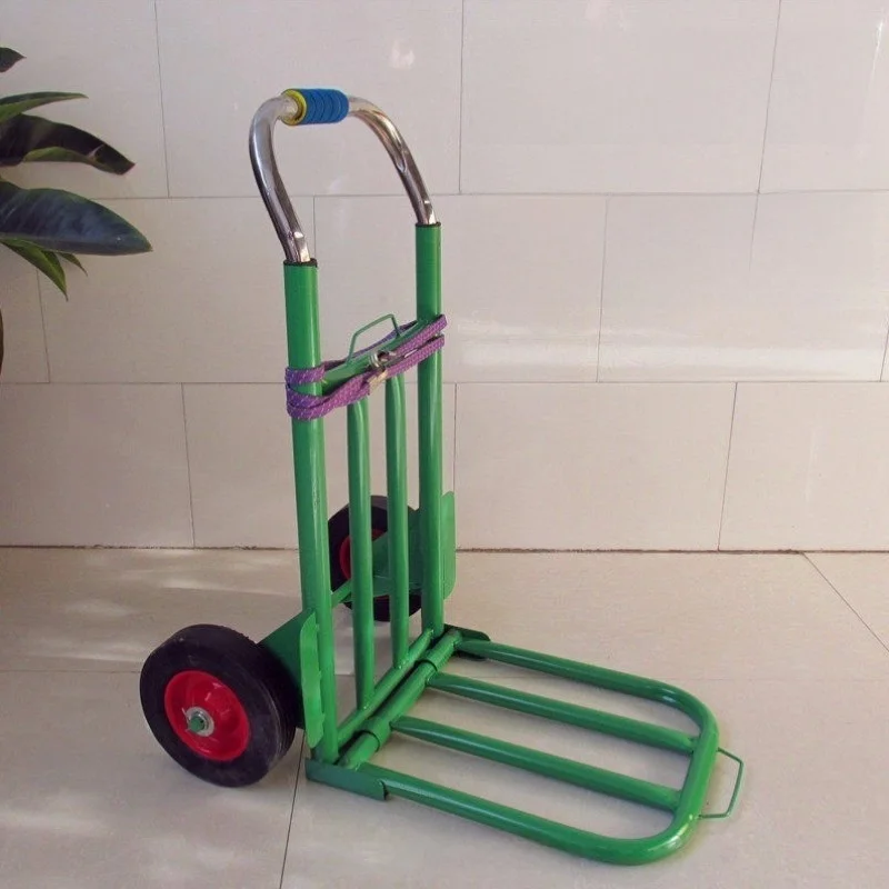 ポータブル手引き荷物カート、頑丈なショッピングトロリー、プルホイールカート、小型プルカート、小型プッシュカート、ステンレス製