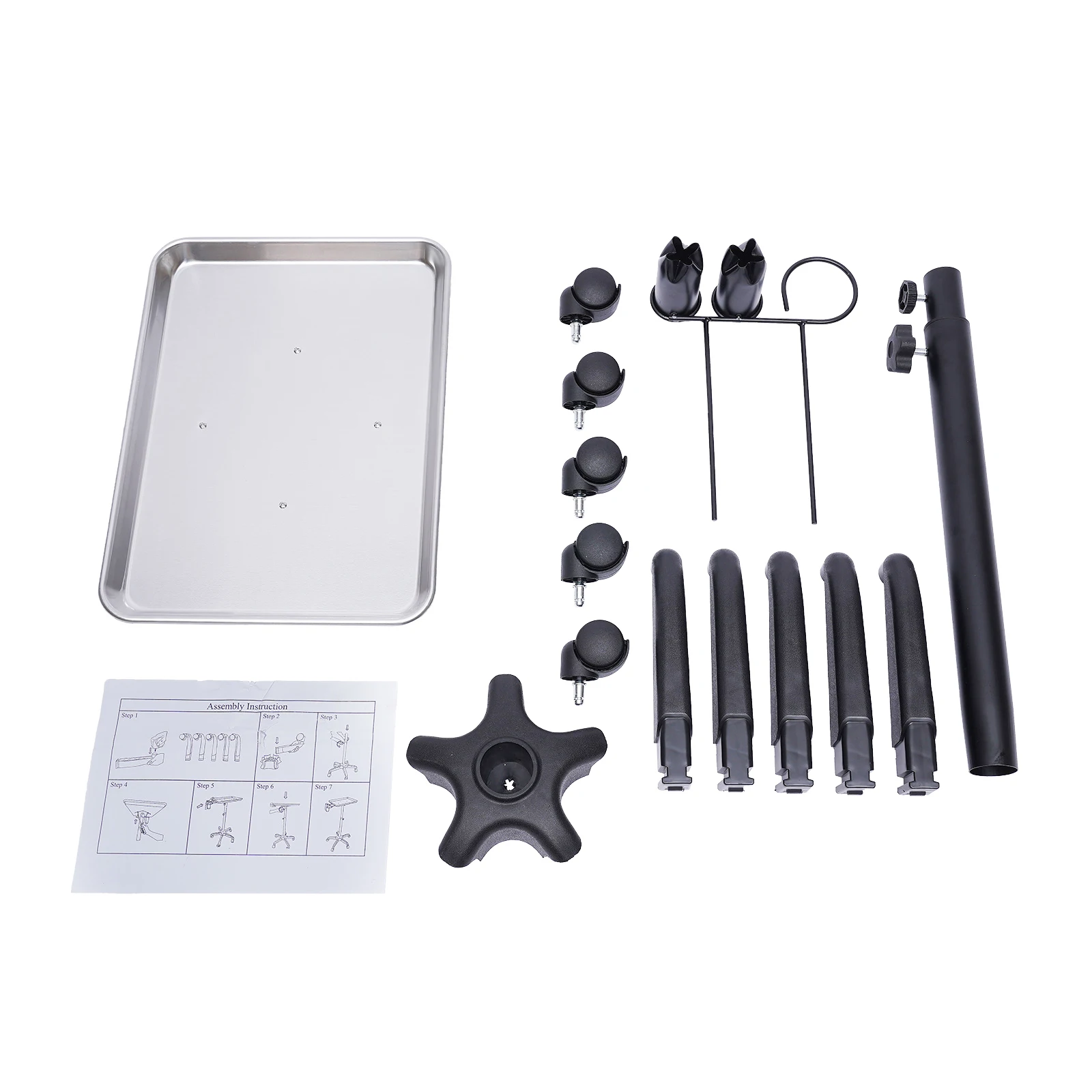 Salon Trolley with Adjustable Height and Hairdryer Rack, Easy to Move