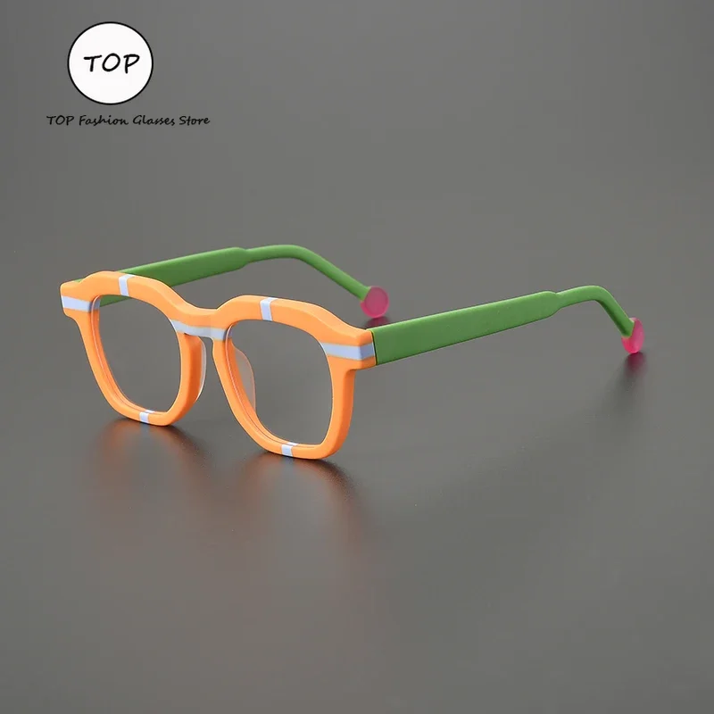 Fashion Frame Plate Men Glasses Frame Women\'s Matching Color Big Frame Can Be Matched with Myopia Anti-blue Light Optical Lenses