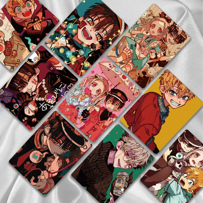 Cartão laser lomo de anime hanako-kun, 55 peças, cartas fotográficas holográficas de personagens mangá japoneses