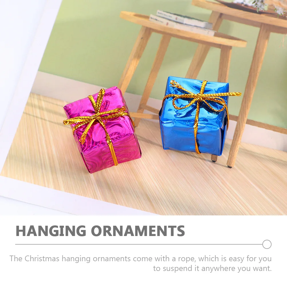 36 pezzi albero di Natale ornamenti appesi confezione regalo forma foglio avvolto decorazione per la festa di Natale casa camino da tavolo mini regalo di Natale