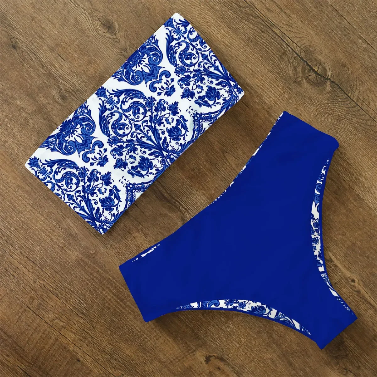 

2025 New Sexy Low Hight Bikini Set Swimwear Women Bandeau Female Print Floral Strappy Swimsuit Bathing Suit Beach Wear Biquini