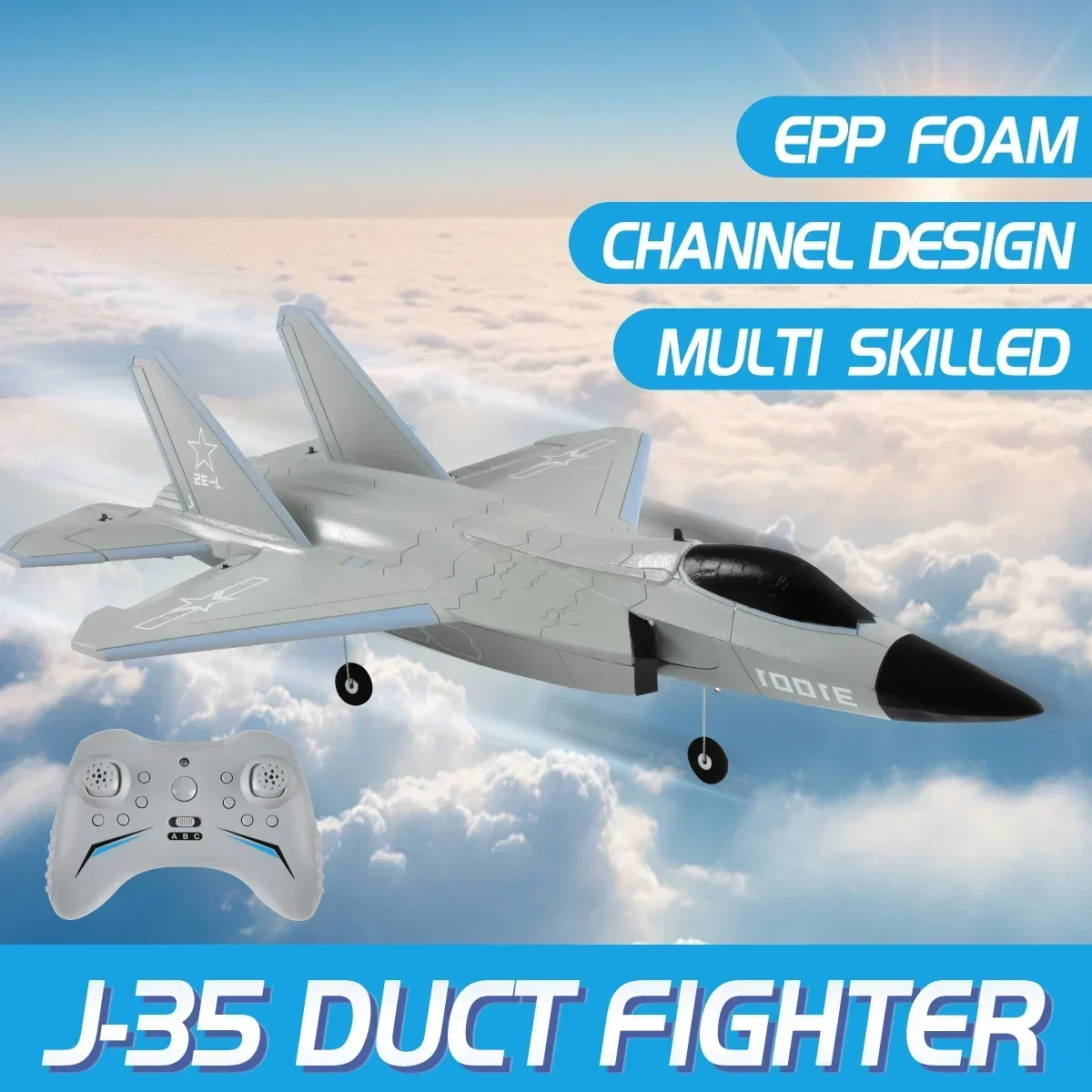 New Fx9631 Four-Channel Large Size J-35 Bypass Fighter Brushless Fixed-Wing Aircraft Model Remote Control Aircraft Toy