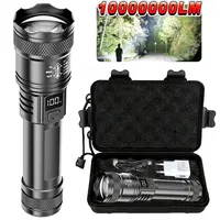 TY-908M Led Flashlight 2000LM Type-C Rechargeable Tactical Torch with Display Waterproof Light for Camping Fishing Emergency