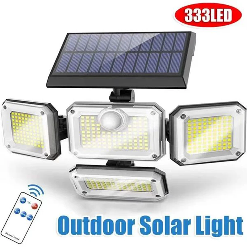 

138/198/333/74 LED Solar Lights Outdoor Motion Sensor Human Induction Adjustable Head IP65 Waterproof Solar Power Wall Lamp