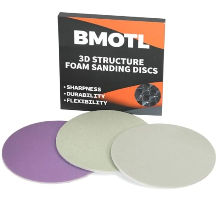 

6 Inch Foam Sanding Discs: 3Pcs 2000/3000/5000 Grit Hook and Loop Wet Dry Performance Sand Paper for Orbital Sander, Round Sand