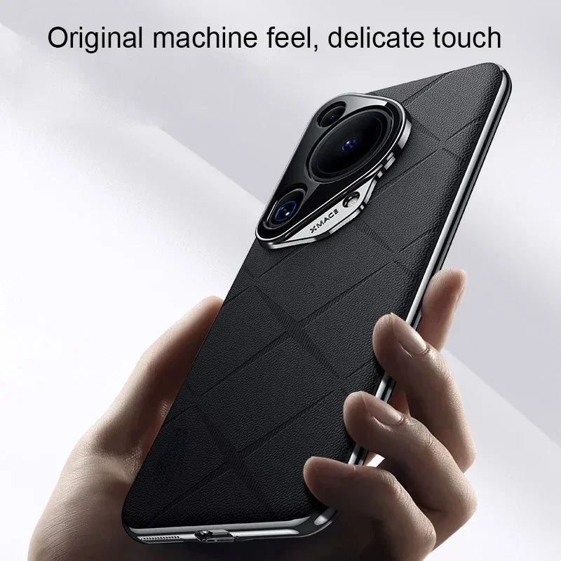 Luxury Leather Phone Case for Huawei Pura 70 Pro Ultra Non-slip Ultra-thin Protect for Huawei Pura 70 Pro Cover with Holder