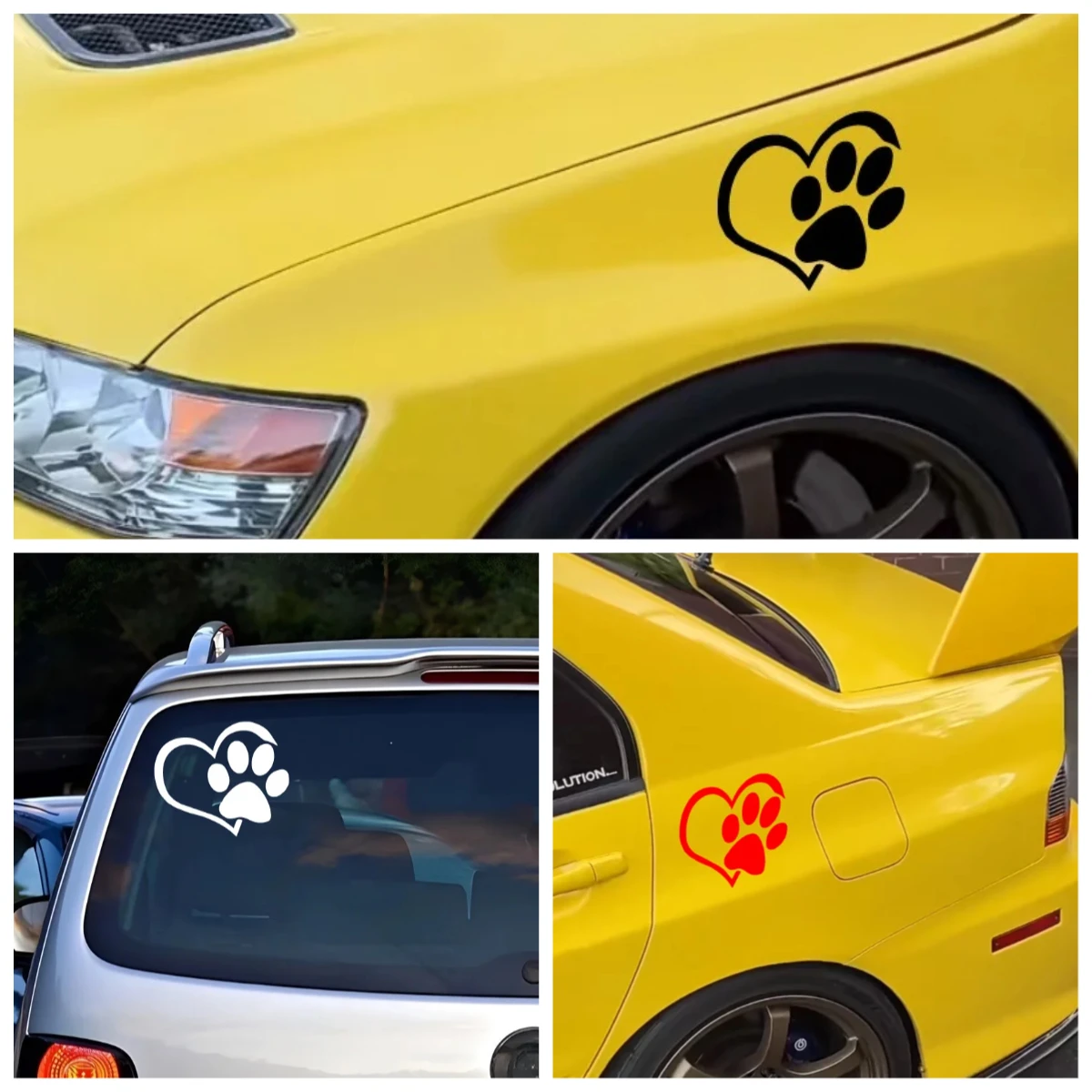 

Cute Dog Paw with Hearts Vinyl Decal - Car Sticker for Window, Bumper, Truck, Motorcycle, Cute Pet Lover Accessory