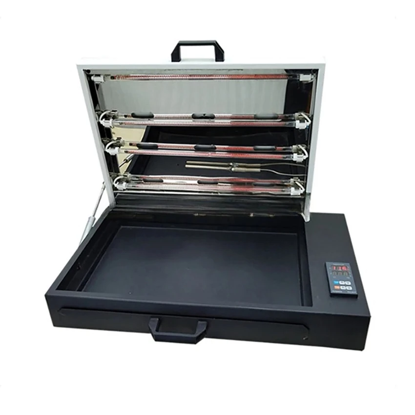 Fast Curing DTF Oven for A3/A4 PET Film – 4-Lamp/Heating Plate System, 0-200°C Adjustable, Powder Dryer for Direct-to-Film