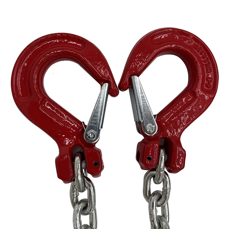 4.9FT Chain Sling G80 Manganese Steel Galvanized Chain Hoist Lifts 4T Lifting Capacity Lifting Tools with Grab Hook Sling Tool