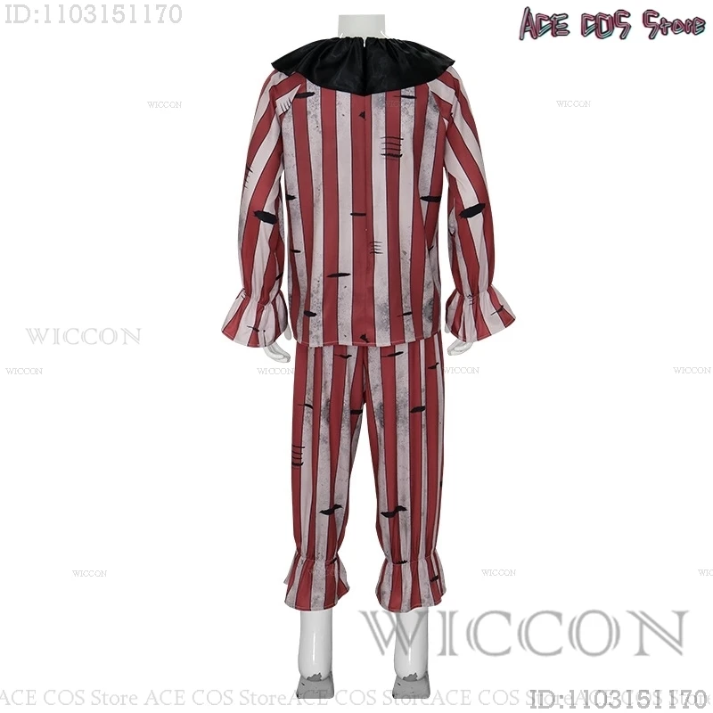 Costume de Cosplay de Clown Effrayant d'Halloween avec Perruque Rouge, Tenue de Mascarnaval pour Femme