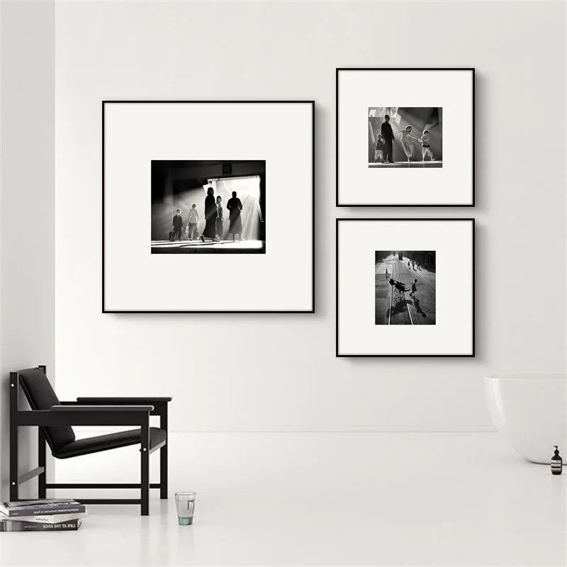 

Niche literature and art Abstract black and white figure Art decoration corridor Hotel canvas painting