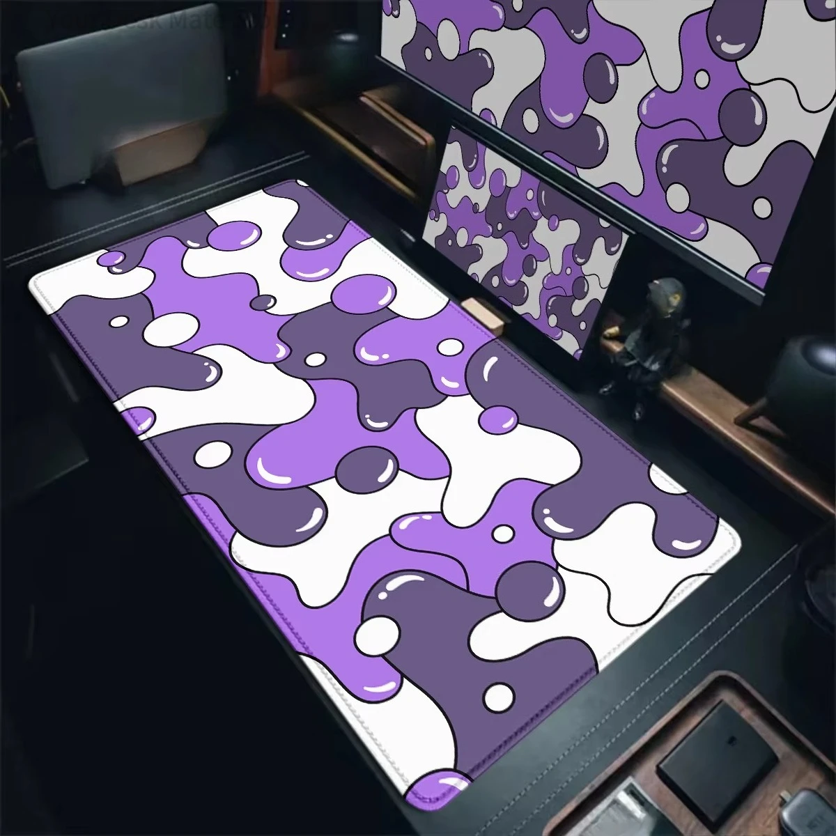 Cute Cartoon Purple Slime Liquid Pattern Large Extended Anti-slip Gaming Keyboard Desk Mouse Pad