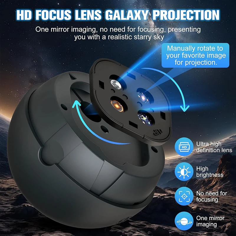 Projetor planetário para quarto, 12 discos de imagem, projetores de galáxia, luz noturna estrela, iluminação de ambiente de teto, lâmpada de espaço