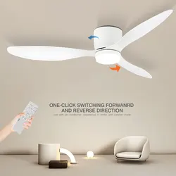 42/52inch Ceiling Fan with Tricolor Light Indoor Bedroom Ceiling Fans with Remote Control 6 Speeds Timing 3 Blades AC85-265V