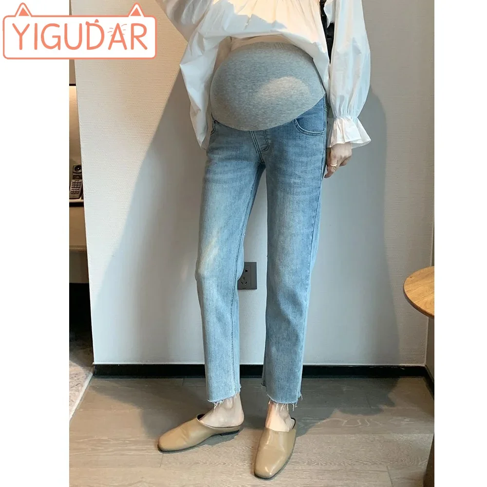 

Pregnancy Abdominal Pants Jeans Maternity Pants For Pregnant Women Clothes High Waist Trousers Loose Denim Stretch Flared Jeans