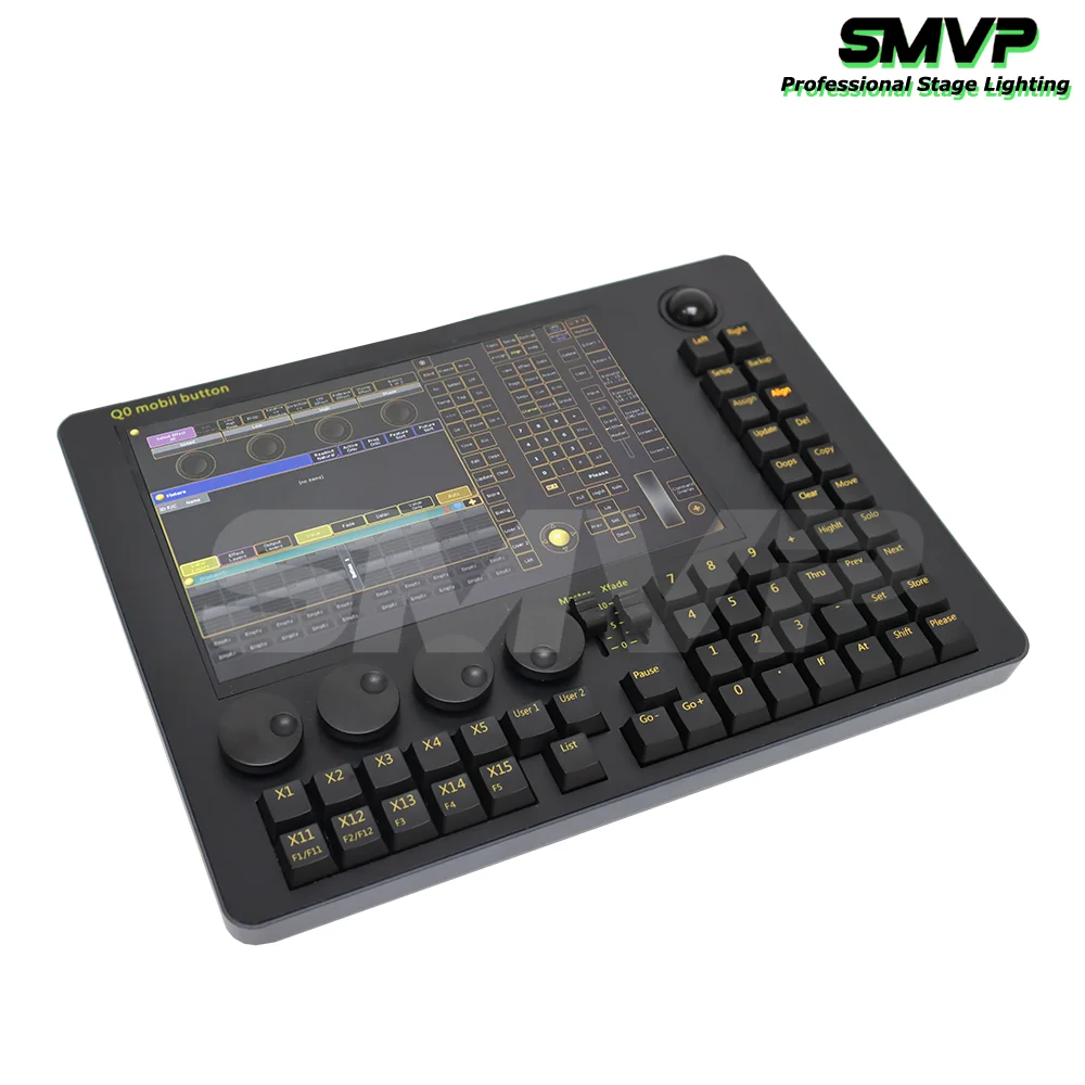 New Q0 Mobile Button Wing Stage Lighting Console With Built-in Battery Touch Screen Wifi Network Connect Dj Disco Controller