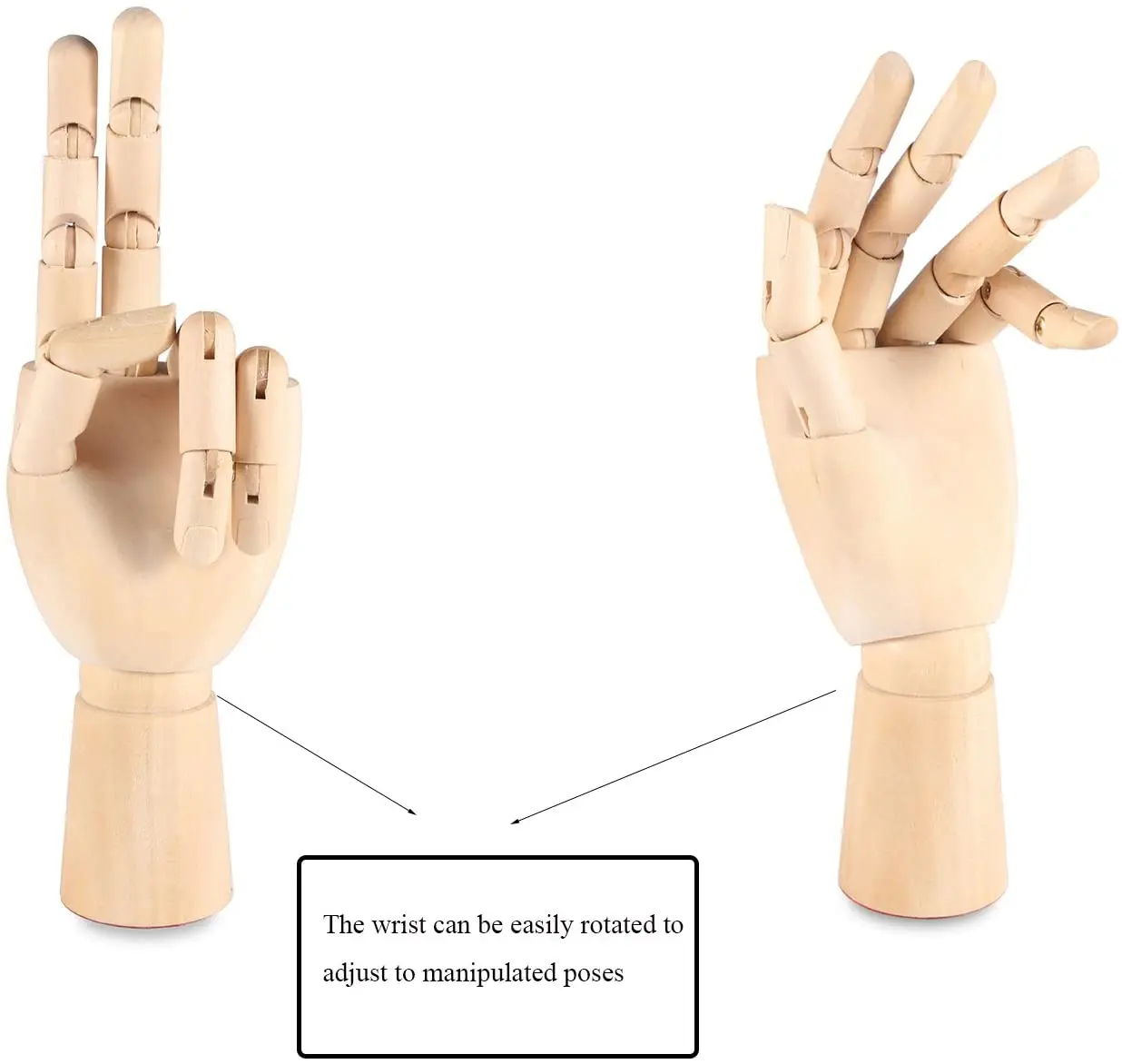 

Wooden Hand Model Flexible Moveable Fingers Manikin Hand Figure for Drawing & Sketching