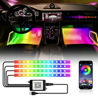 Neon 48 72 LED Car Interior Ambient Foot Light with USB Wireless Remote Music App Control Auto RGB Atmosphere Decorative Lamps