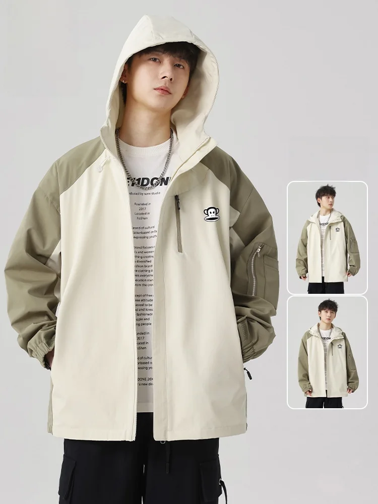 

PaulFrank Monkey Brand Men's Jaet Climbing Suit Spring Autumn New Sle Trendy Haome Windbreaker Coat Long Length Polyes...