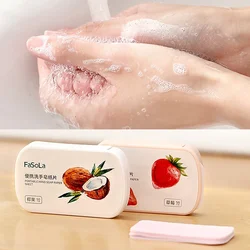 1 Box Portable Mini Strawberry Paper Soap Disposable Hand Washing Scented Soap Papers Cleaning Soap Traveling Supplies Hand Care