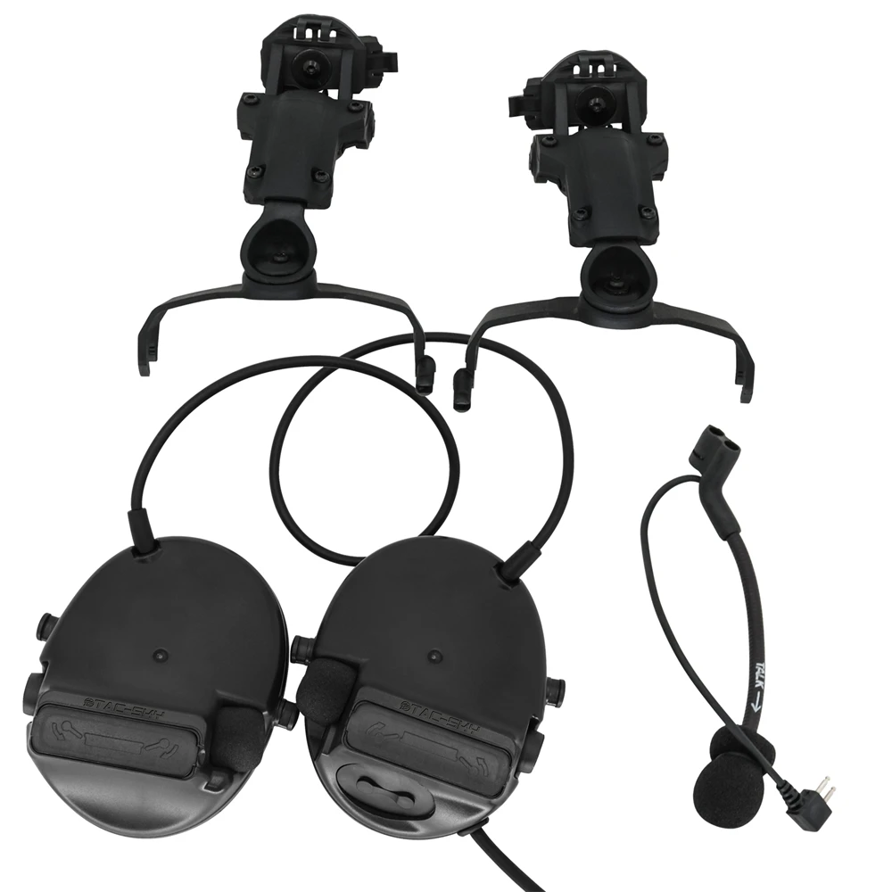 Tactical Headset C3 COMTA III Noise Canceling Pickup Hearing Protection Shooting Headset with Tactical Helmet ARC Rail Adapter