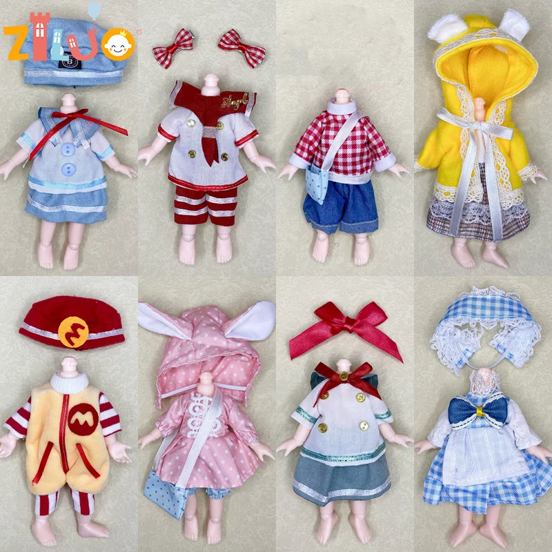 16-17cm BJD Dolls Clothes Ob11 Girls Dress Up Jk Uniform Skirt Maid Sailor Suit 1/12 Doll Children Toys Accessories Gift Munecas