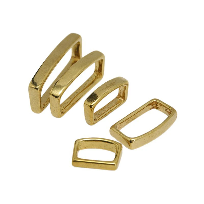 10pcs Solid Brass Belt Keeper D Shape Belt Strap Loop Ring Buckle for Leather Craft Bag Strap Belt 16mm 20mm 25mm 32mm 38mm