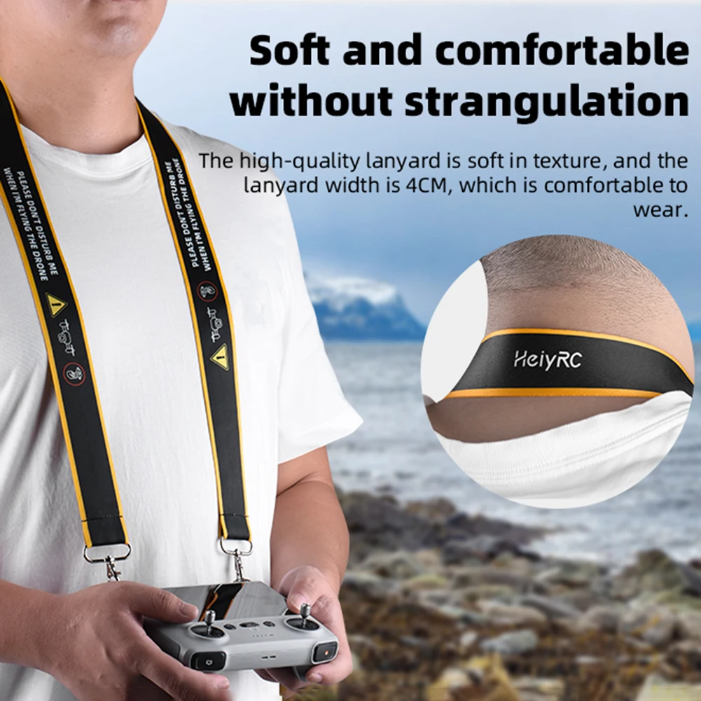 

Lanyard Strap Widen Remote Control Strap with Warning Sign Shoulder Lanyard for DJI RC PRO/RC/Mini 3 Pro Remote Controller