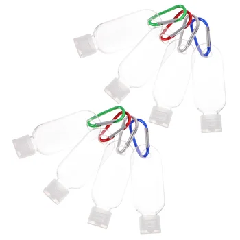 핸드 보틀 키체인 병 바디 워시 컨테이너, 여행 미스트, 성인 리필 가능, 애완 동물 클리어, 10 세트 