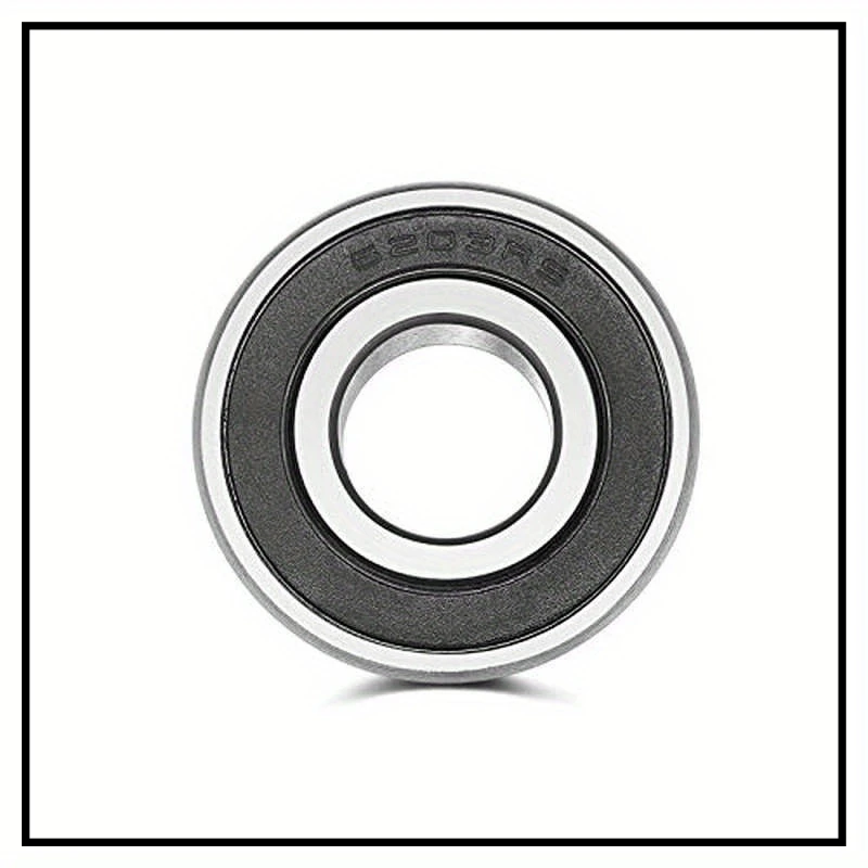 2/10Pcs 6203‑2RS Double Rubber Sealed Lubricated Bearing - 17x40x12mm, Black Deep Groove Ball Bearings