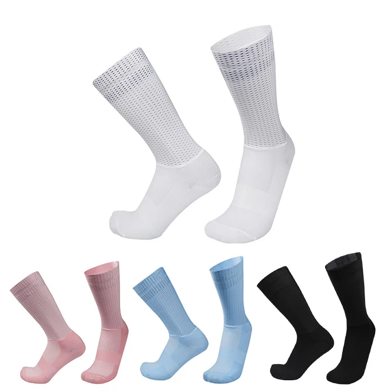 Frauen Socken Sommer Radfahren Pro Männer Fahrrad nahtlose Team Kieselgel rutsch feste Sports ocken atmungsaktive Mesh Rennwagen Fahrrads ocken